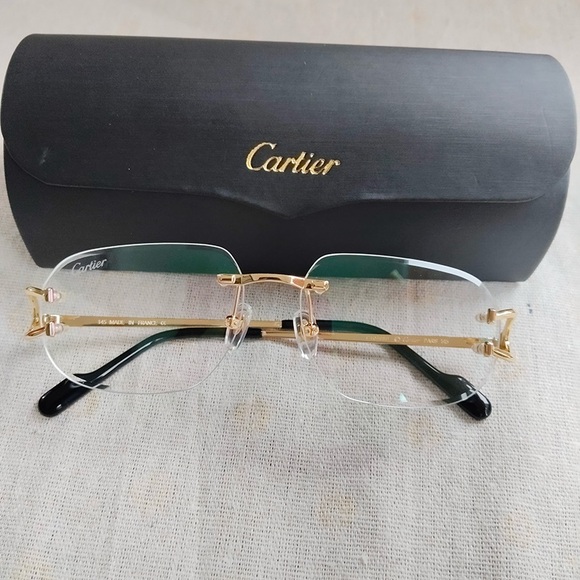 Cartier Gold Rimless Eyewear - Picture 1 of 10